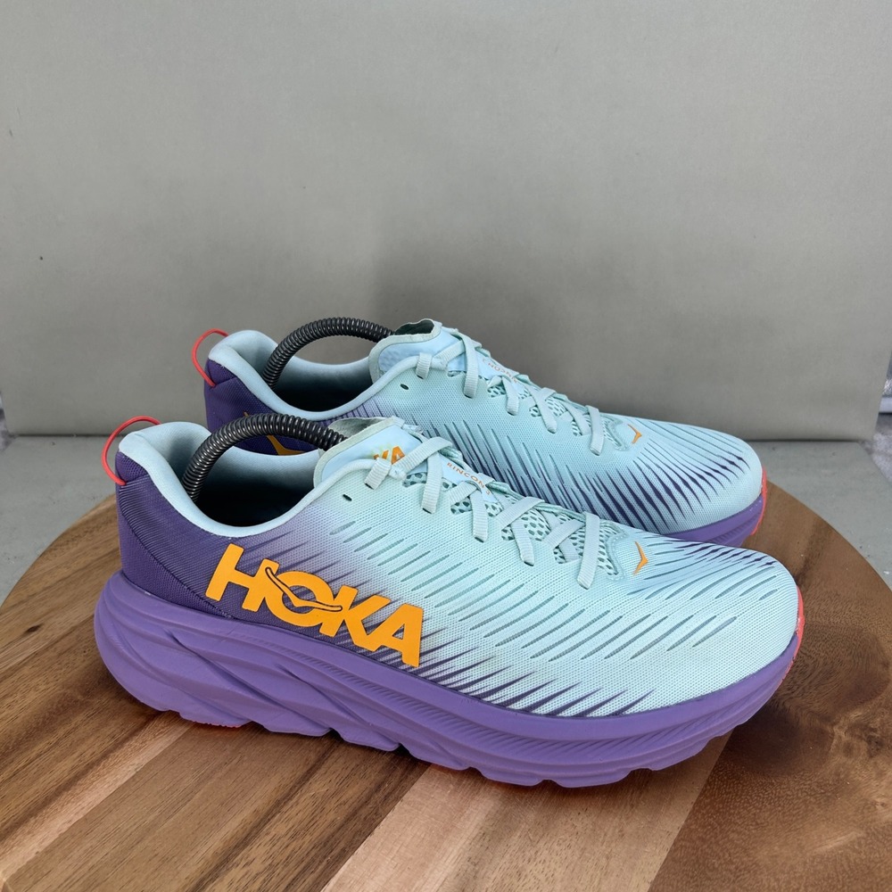 Hoka One One Rincon 3 Womens 11 B Running Shoes Blue Purple Orange 1121371-BGCV